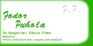 fodor puhola business card
